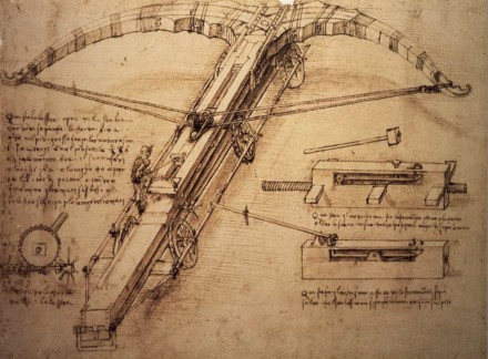 Leonardo Da Vinci cross bow sketch