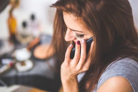 woman on phone - stock photo