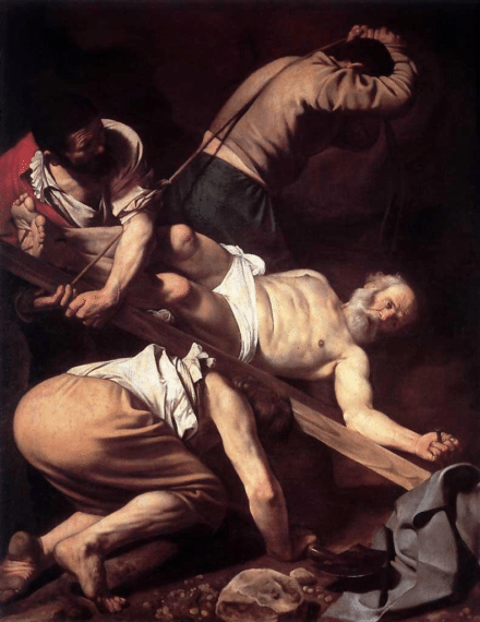 Crucifixion of St Peter by Michelangelo Merisi da Caravaggio
