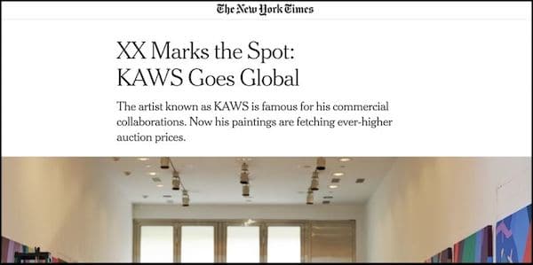 Letter to Editor -NYT re: KAWS piece