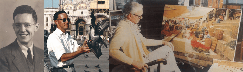 Clark Hulings 1940s, Hulings in Venice, Hulings with Kaleidoscope