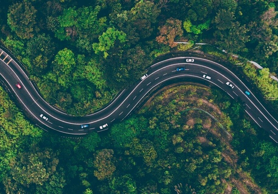 This winding road reflects the path traveled to gain success.