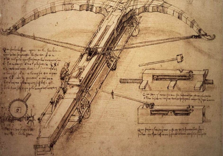 Leonardo Da Vinci cross bow sketch